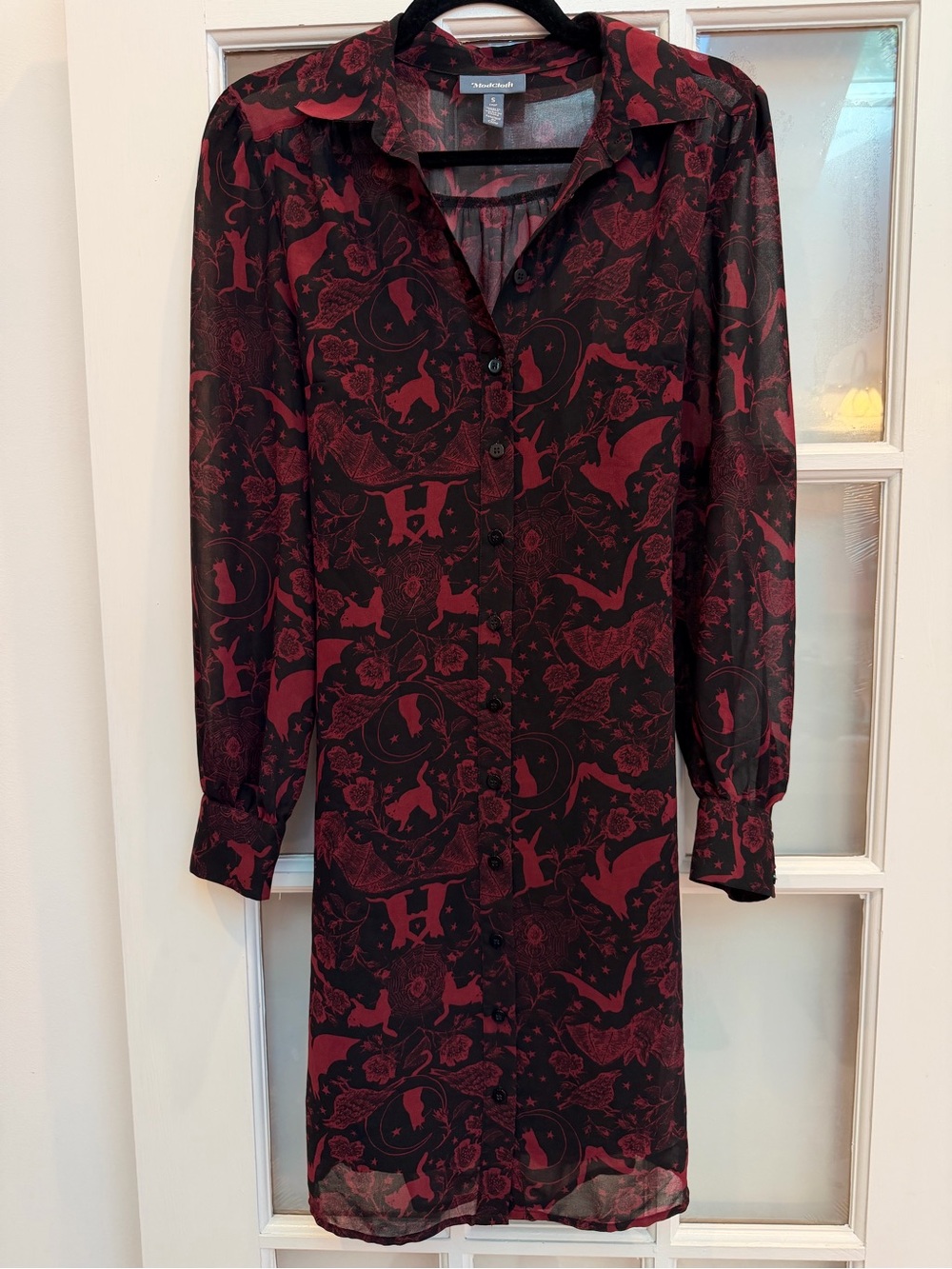 ModCloth Limited Edition Halloween Cats Spiders Bats Spooky Gothic Dress Size S